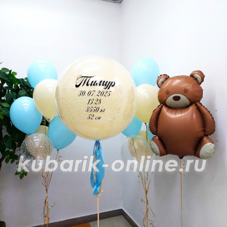 Композиция из шаров на выписку №1021